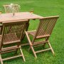 Salt spisegruppe for uteplassen spisebord 120x70 cm med 4 stk. Salt spisestoler - Teak