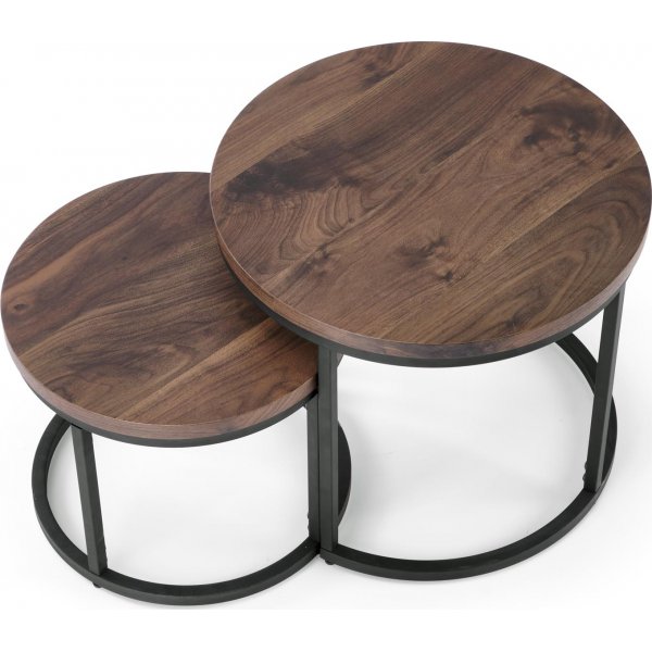 Settbord valnøtt/svart Ø43/53 cm - Tore Settbord valnøtt/svart Ø43/53 cm - Tore