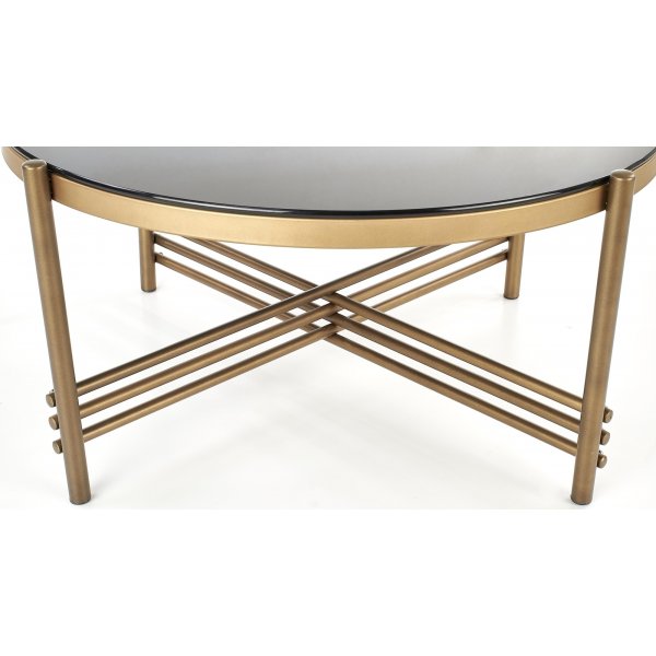 Jenelle sofabord - Svart/gull + Tekstilrens for mbler