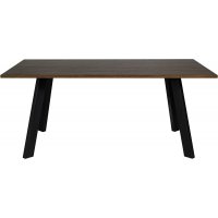 Freddy spisebord, 170x95 cm - Brun eikefinér/svart metall