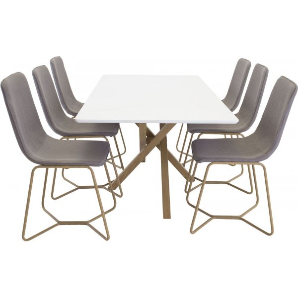 Spisebord H�gan�s 180 cm - Eik / Hvit