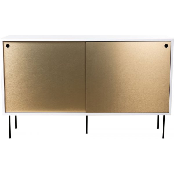 Volume sidebord 132 cm - Hvit/messing