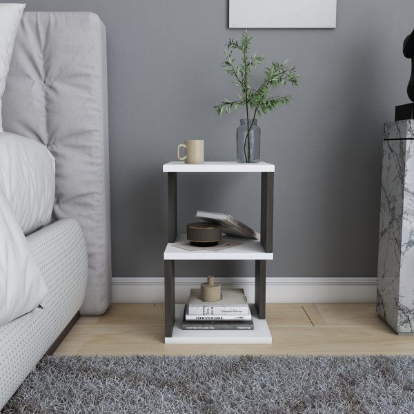 Carter nattbord - Hvit/mørk eik Carter nattbord - Hvit/mørk eik