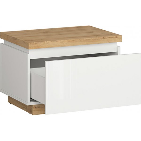 Erla nattbord - Hvit/eik Erla nattbord - Hvit/eik