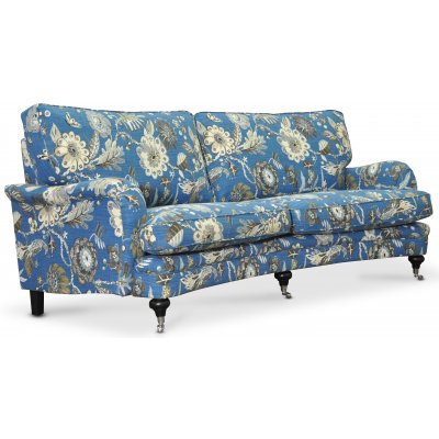 Savoy 3-seter buet sofa med blomstret stoff - Havanna Bl