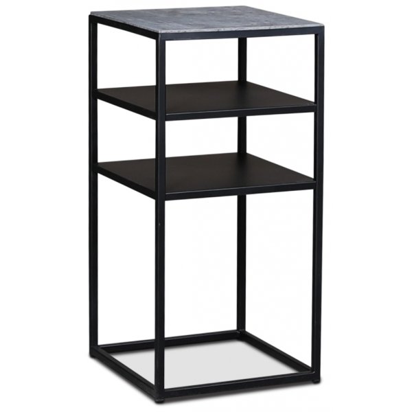 Atlet svart nattbord 70 cm med sementplate