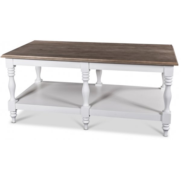 Victoria Sofabord 120 x 65 cm - Hvit/Brun beis