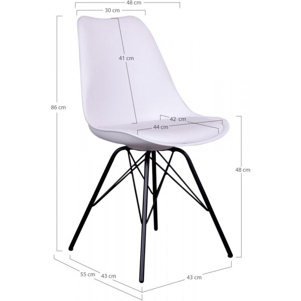 Oslo Spisestol - Hvit/Svart Oslo Spisestol - Hvit/Svart