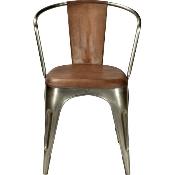 Stol Living - Skinn/metall