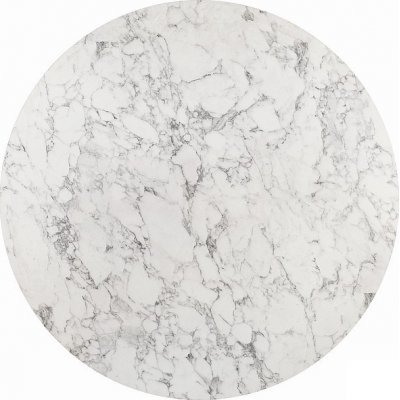 Mens uttrekkbar rundt spisebord 100x168 x 100 cm - Hvit marmorlaminat