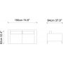 Jade 2-seters sofa - Bl