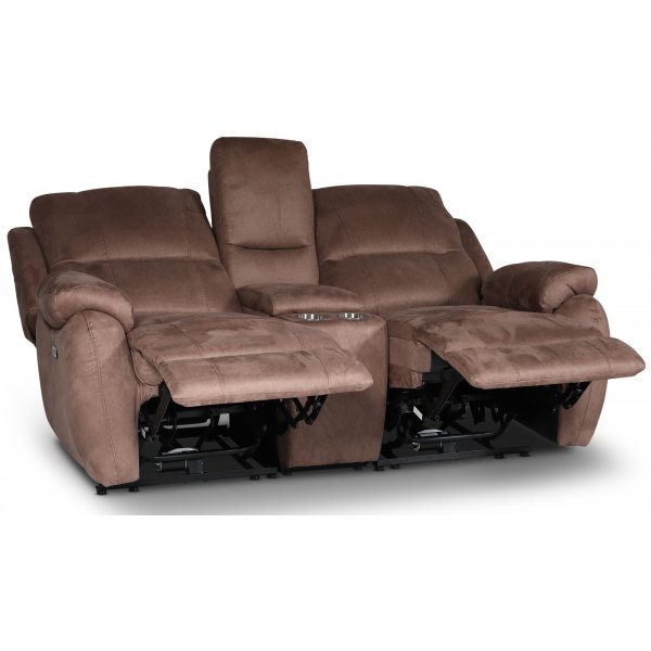 Enjoy Hollywood Biosofa - 2-seter recliner (el) i brunt mikrofiber