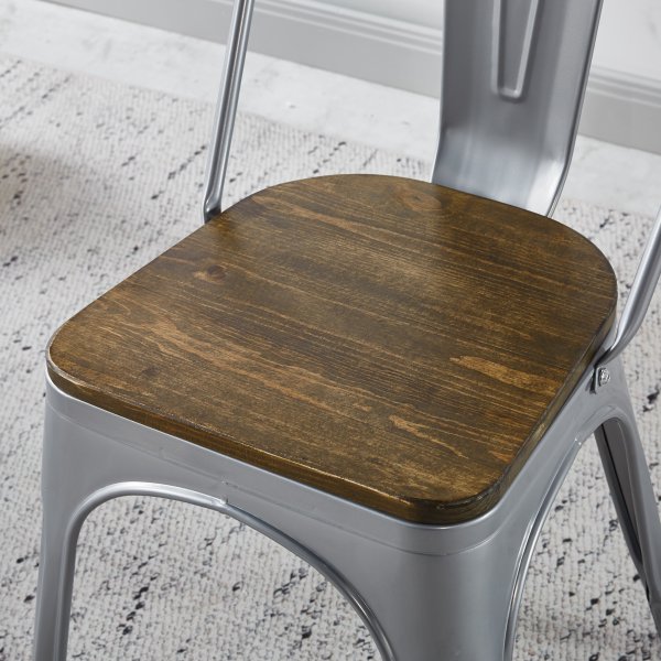 Iris metall spisestol med tresete Iris metall spisestol med tresete