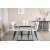 Kvarnbacken spisebord, 140 cm - Mrk marmor/svart