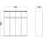 Verona garderobe med speildr - Sort