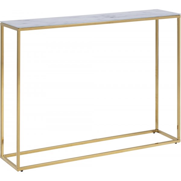 Alisma konsollbord 110 cm - Hvit marmor/gull