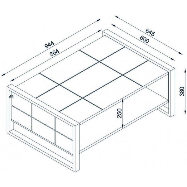 Lost salongbord - Valn�tt/antrasitt