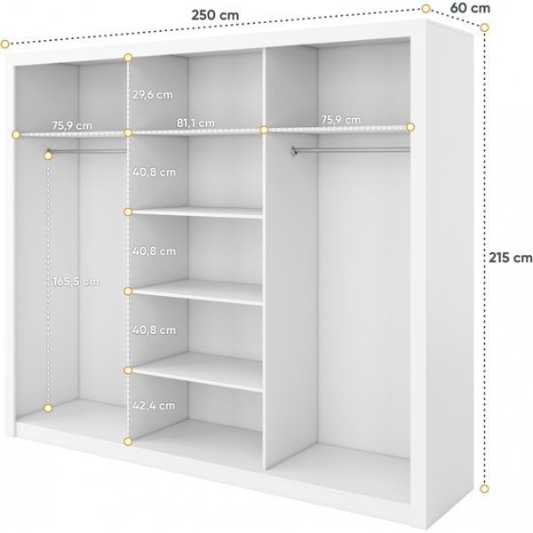 Einar grå garderobe 250x215 cm Einar grå garderobe 250x215 cm