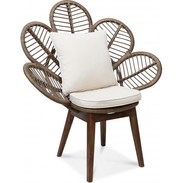 Peacock loungelenestol med pute - Brun