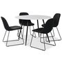 Atlantic spisegruppe, 110 cm rundt bord + 4 st Atlantic Sledestoler svart PU