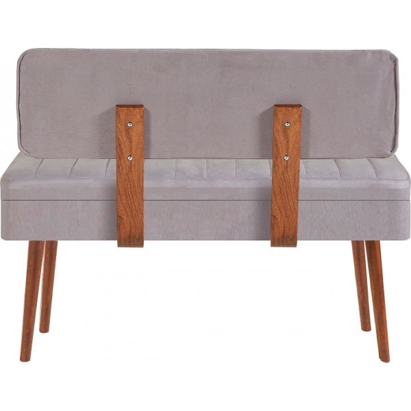 Vina benk med ryggsttte - Valntt/gr