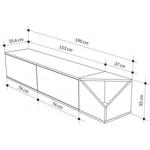 Aulos mediabenk - Hvit/grå Aulos mediabenk - Hvit/grå