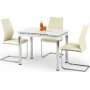 Aldona spisebord 96-142 cm - Hvit/krom
