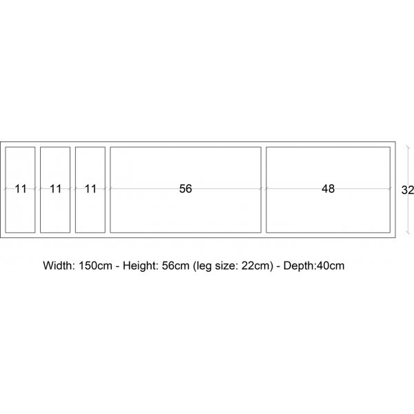 Maribo mediebenk - Antrasitt/eik Maribo mediebenk - Antrasitt/eik