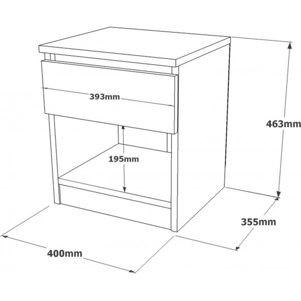 Luvio nattbord 26 - Eik/svart