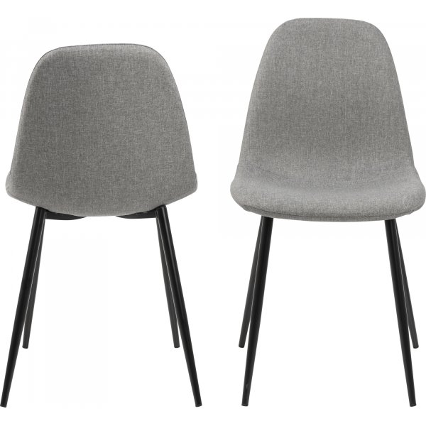 Wilma spisestuestol - Lys gr/svart