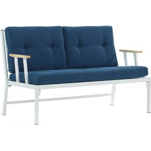 Lotus 2-seters utesofa - Hvit/blå + Flekkfjerner for møbler Lotus 2-seters utesofa - Hvit/blå + Flekkfjerner for møbler