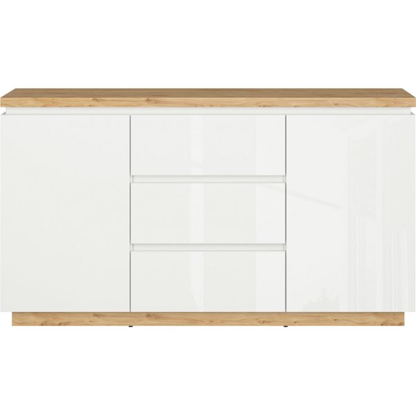 Erla skjenk - Hvit/eik