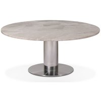 Next 105 rundt stuebord - Børstet stål / marmor (Beige)