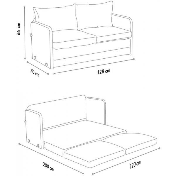 Saga 2-seters sovesofa - Petroleumsgrønn Saga 2-seters sovesofa - Petroleumsgrønn
