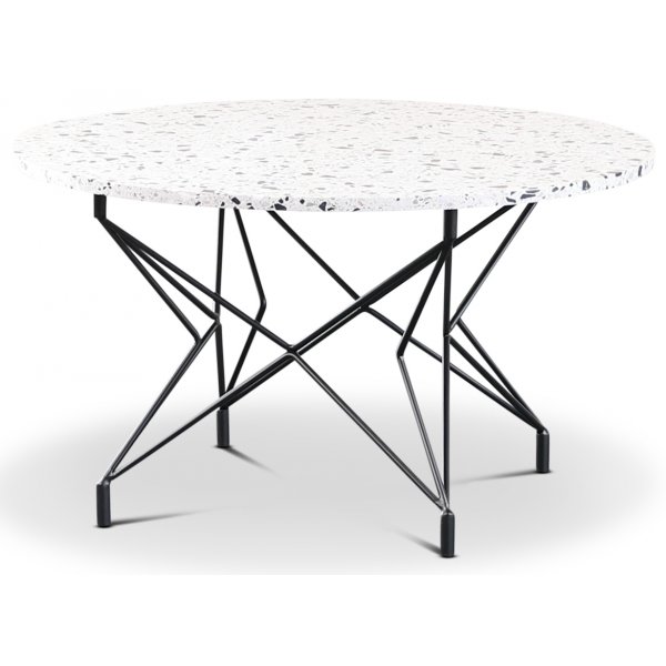 Terrazzo rundt sofabord  80 cm - Cosmos Terrazzo & underdel Star svart metall