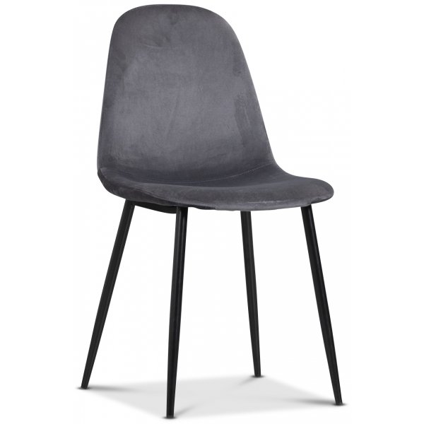 Tiana spisegruppe, rundt spisebord med 4 Carisma fløyelsstoler - Hvit/Grå Tiana spisegruppe, rundt spisebord med 4 Carisma fløyelsstoler - Hvit/Grå