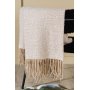 Lyng pledd, 130x170 cm - Beige/hvit
