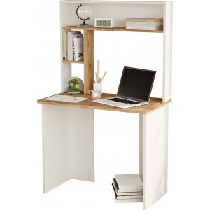 Bernt skrivebord 148,6 x 90 cm - Furu/hvit