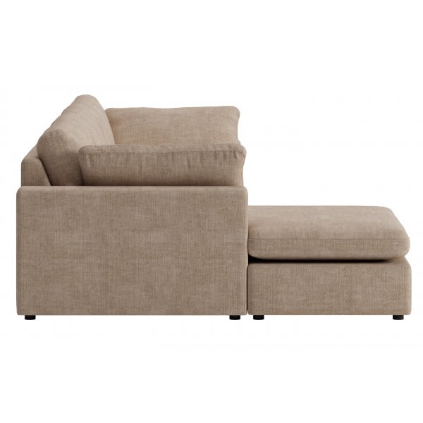 Moby mrk beige divansofa 296 cm - Vendbar divansofa med pocketfjrer