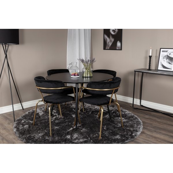 Tell karmstol - Svart/messing Tell karmstol - Svart/messing