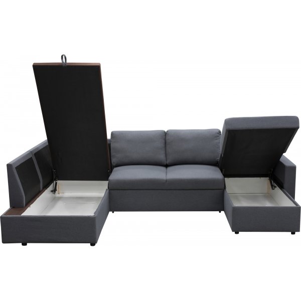 Sovesofa U-modell mørkegrå - Tärnö + Tekstilrens for møbler Sovesofa U-modell mørkegrå - Tärnö + Tekstilrens for møbler