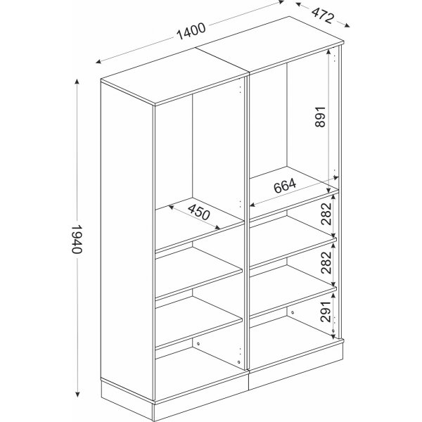Ravenna 4 garderobeskap - Hvit/gull Ravenna 4 garderobeskap - Hvit/gull