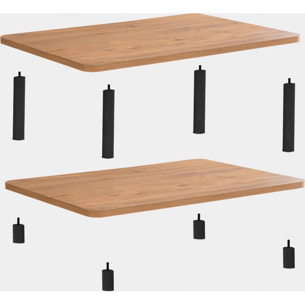 Roga salongbord 100 x 70 cm - Sort/furu