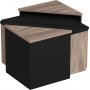Enigmo bord 45/60 x 45/60 cm - Eik/sort