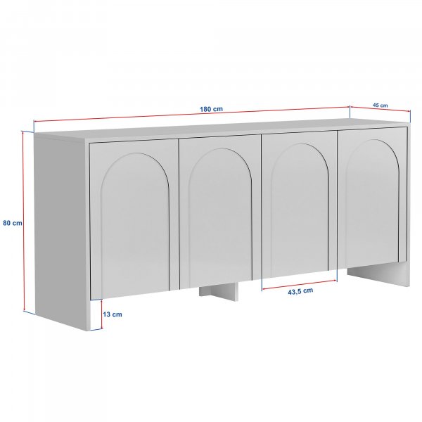 Skjenk Arina 180 cm - Hvit