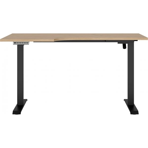 Plassjusterbart skrivebord venstre 140 x 90 cm - Eik Plassjusterbart skrivebord venstre 140 x 90 cm - Eik