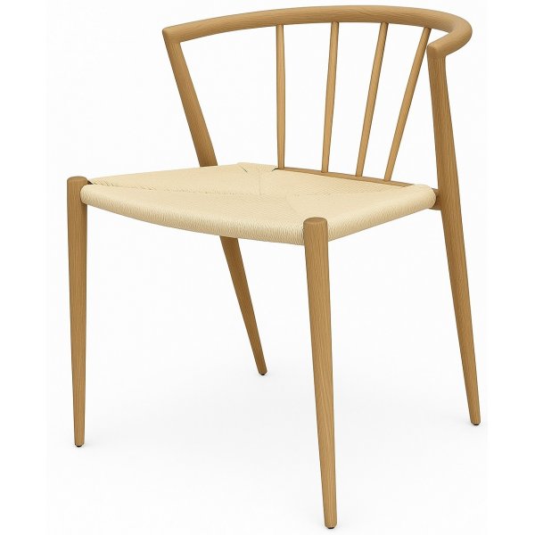 Bella utestol i treutseende med beige tausete