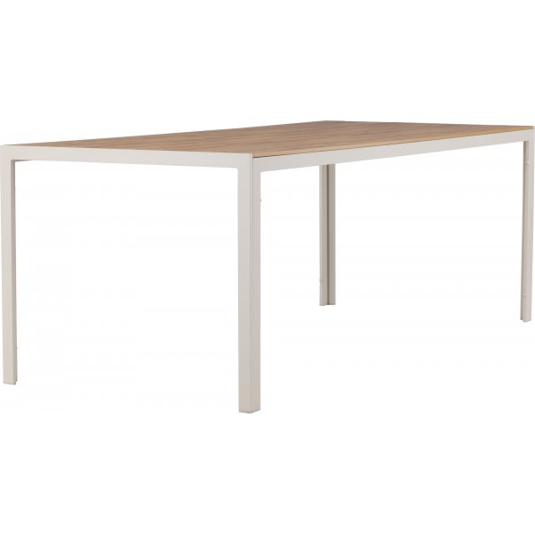 Spisegruppe; 6 stoler og spisebord 205 x 90 cm beige - Copacabana