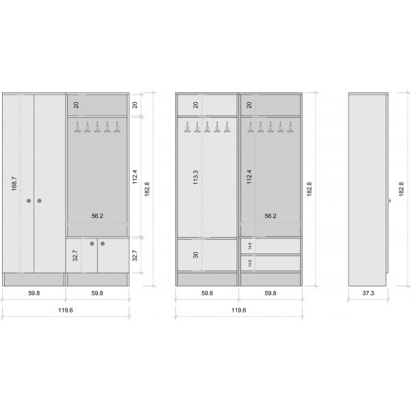Mendy hallmøbler - Hvit Mendy hallmøbler - Hvit