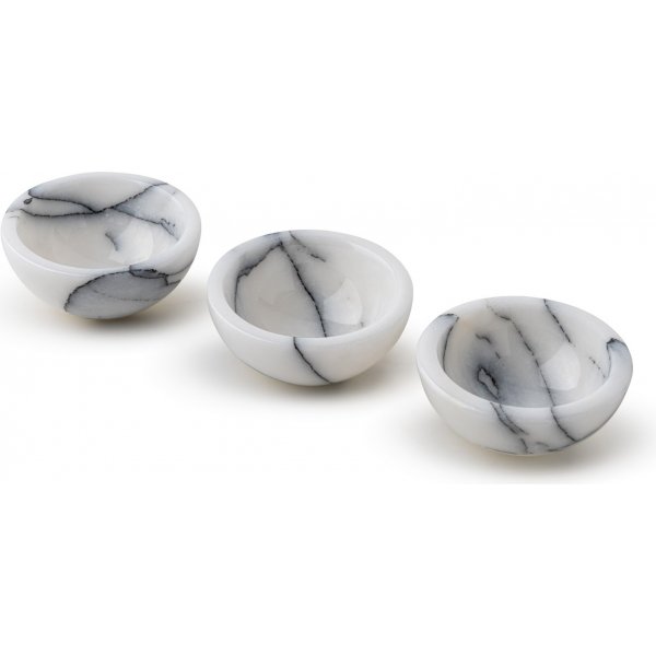 Skåler i hvit marmor fra Sicilia 3 stk Skåler i hvit marmor fra Sicilia 3 stk
